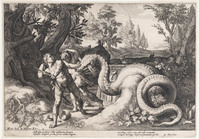 KG 02506
<br/>
Metamorfosen: Cadmus' gezellen verslonden door de draak
<br/>
<em>Anoniem NL (16de - 17de eeuw)</em>